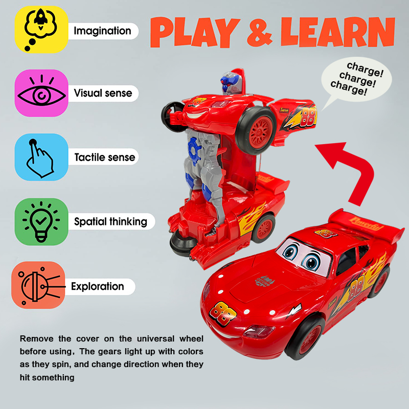 Electric Gadget - Red racing car transformation robot electric