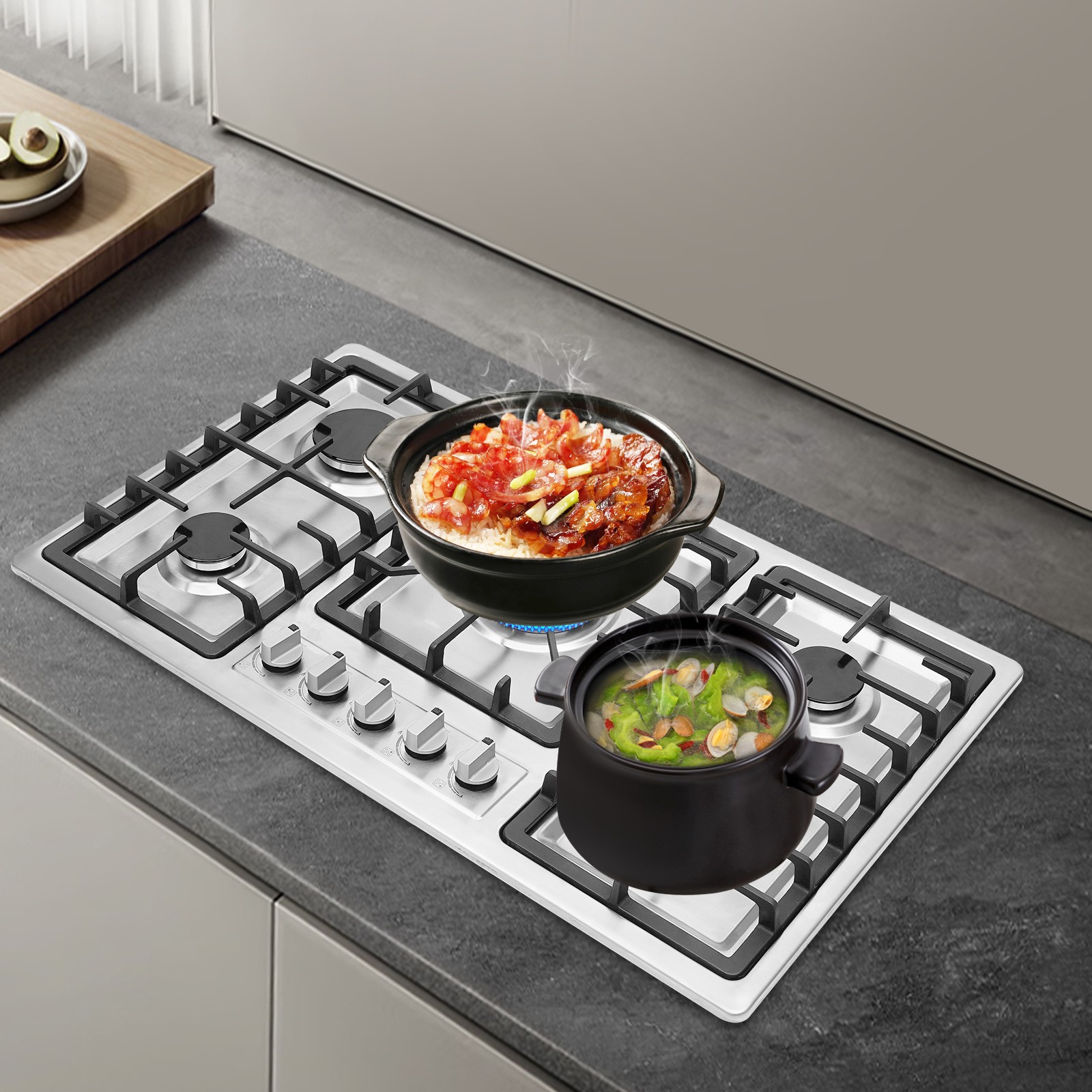 5-Burner Gas Cooktop with Flam - Electronics For Home avis et prix
