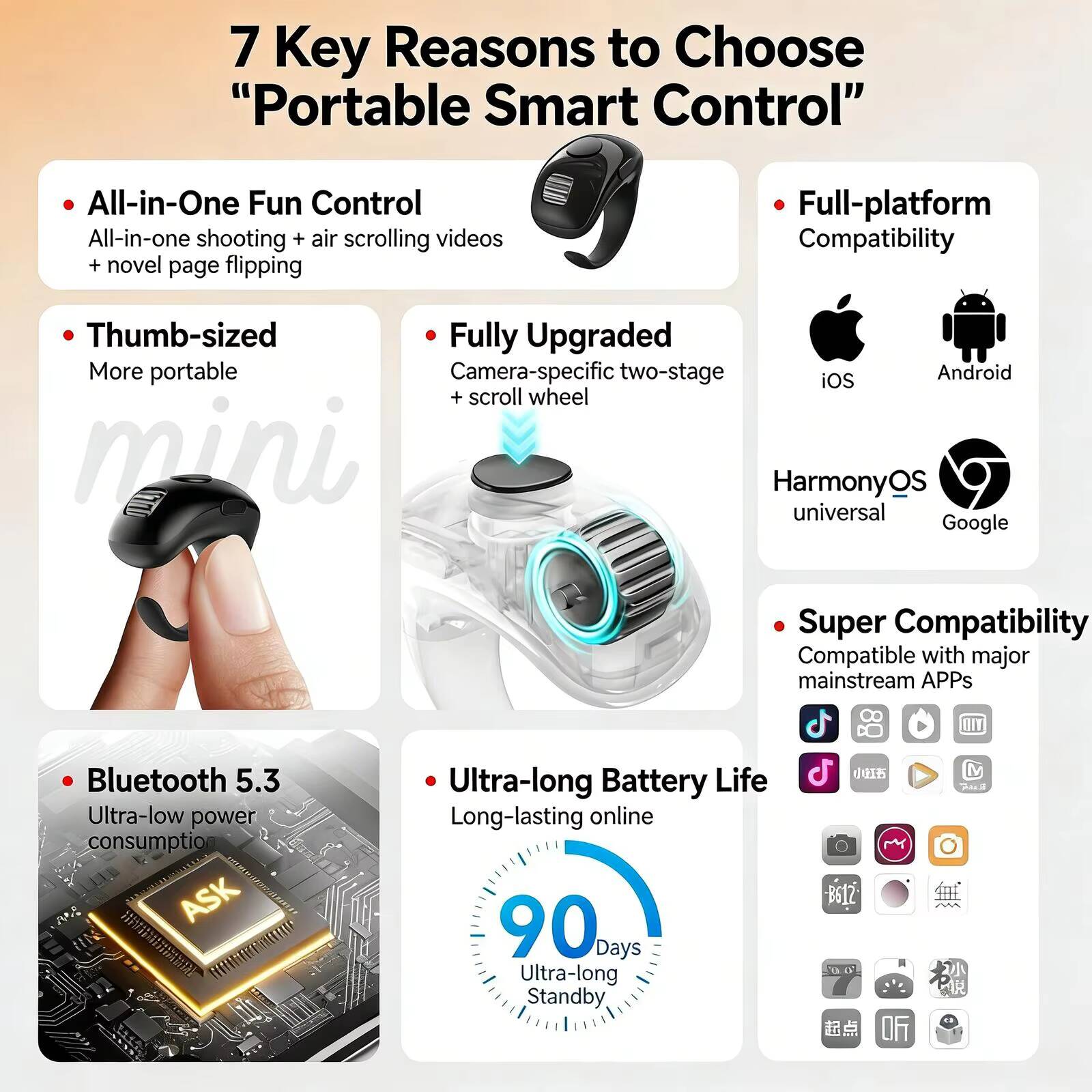 Mini Fingertip Bluetooth Ring  - Electronics And Gadgets G avis et prix