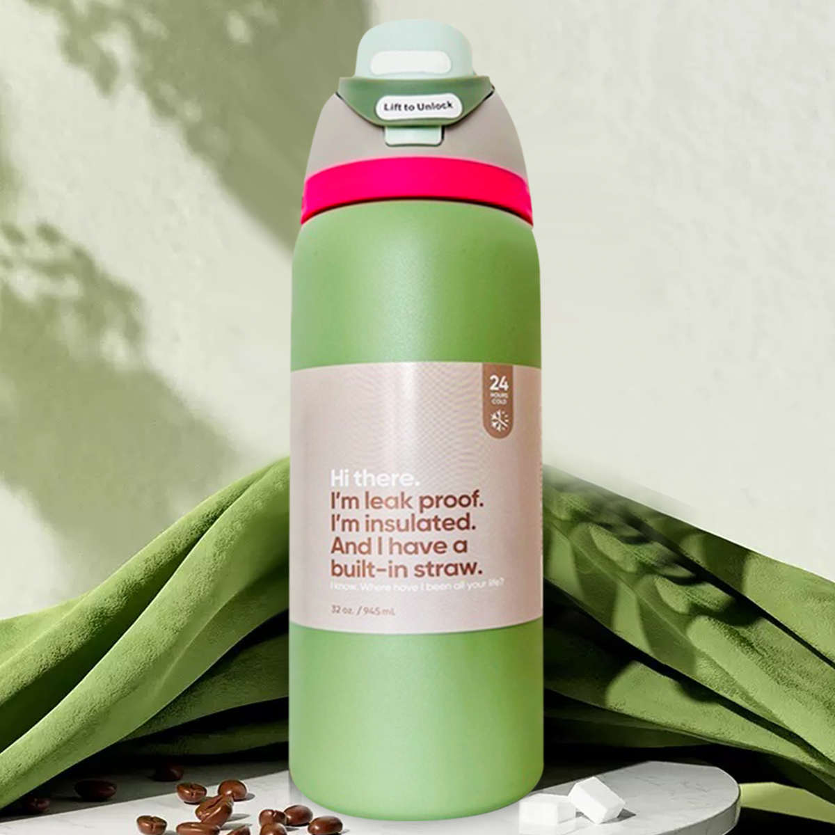 owalaa Avocado green Water Bot - Smart Water Bottle Tracker avis et prix