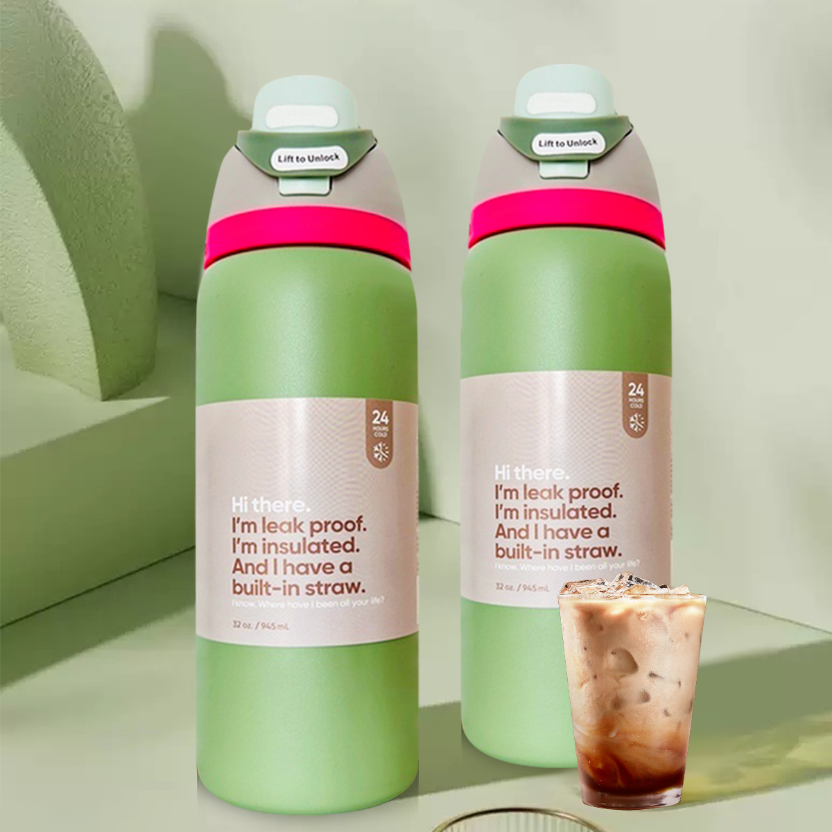 owalaa Avocado green Water Bot - Smart Water Bottle Tracker avis et prix