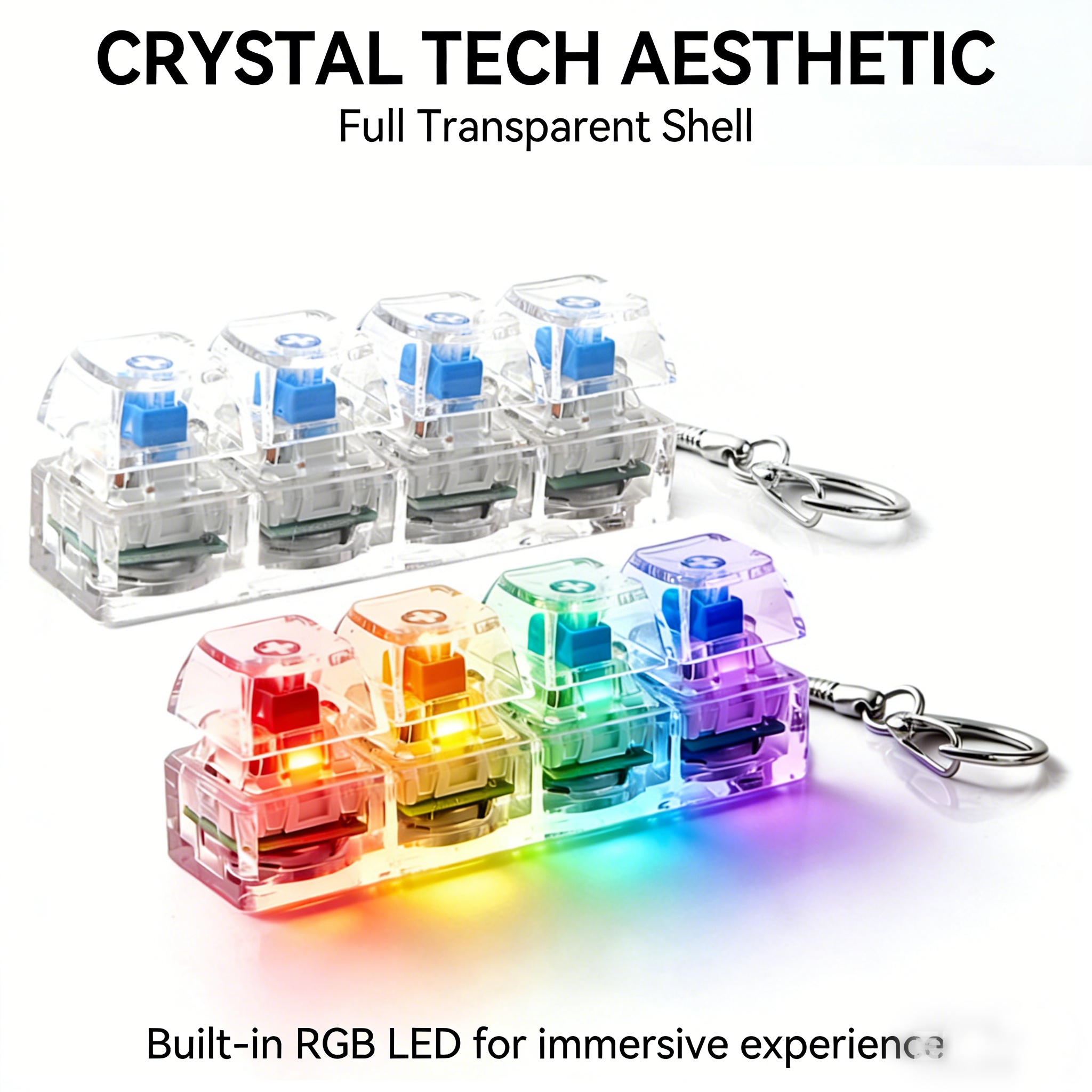 Transparent RGB Clicker Keycha - Electronics Gadgets Sale avis et prix