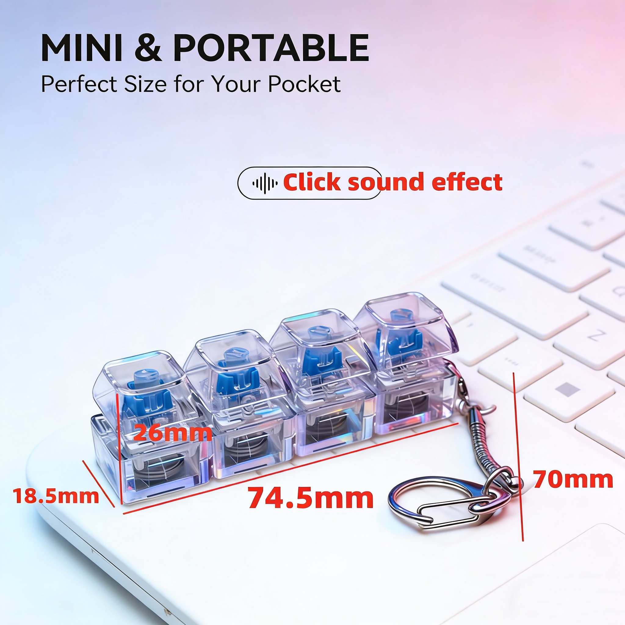 Transparent RGB Clicker Keycha - Electronics Gadgets Sale avis et prix